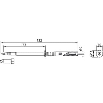 122mm ピン式テストプローブ EA707NCシリーズ - エスコ