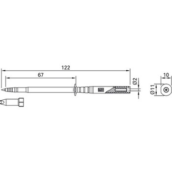122mm ピン式テストプローブ EA707NCシリーズ エスコ