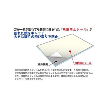 吊り下げ型ミラー 飛散防止 EA724YGシリーズ エスコ