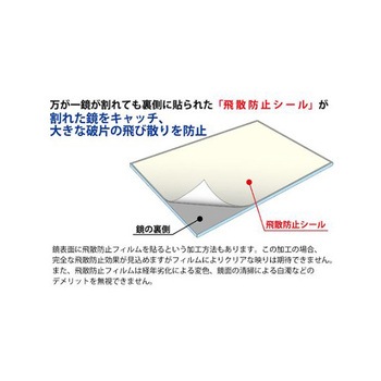 吊り下げ型ミラー 飛散防止 EA724YGシリーズ エスコ
