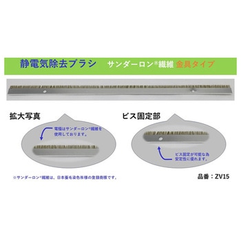 除電ブラシ サンダーロン繊維：金具タイプ 10本入 ZVシリーズ ケンエー