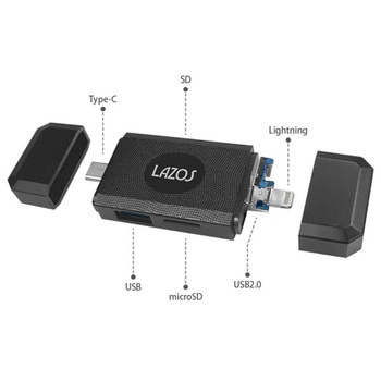 マルチカードリーダー / TypeC / USB-A 1ケース 6個入 L-MCRシリーズ Lazos