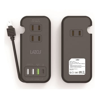 電源タップ AC×3 USB-A×3 C×1 PD対応 折り畳み式 5個セット L-PSACシリーズ Lazos