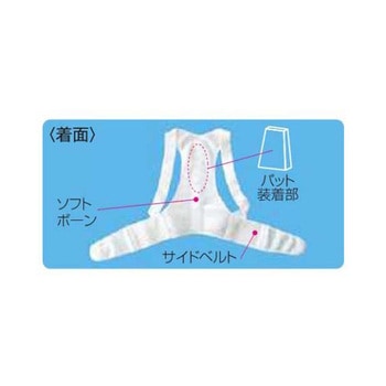 背筋すっきりベルトワイドメッシュ パッド付 アシスト
