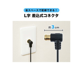 アンテナケーブル S-2.5C-FB L字差込式-ネジ式コネクタ ホーリック