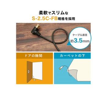 アンテナケーブル S-2.5C-FB L字差込式-ネジ式コネクタ ホーリック