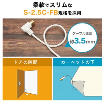 アンテナケーブル S-2.5C-FB L字差込式-L字差込式コネクタ ホーリック
