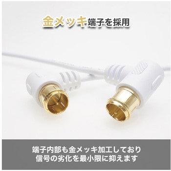 アンテナケーブル S-2.5C-FB L字差込式-L字差込式コネクタ ホーリック