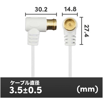 アンテナケーブル S-2.5C-FB L字差込式-L字差込式コネクタ ホーリック