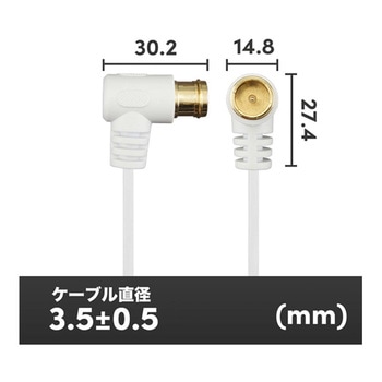 アンテナケーブル S-2.5C-FB L字差込式-L字差込式コネクタ ホーリック