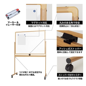 木目調ホワイトボード 両面タイプ RBBNWシリーズ コマイ