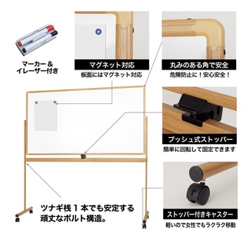 木目調ホワイトボード 両面タイプ RBBNWシリーズ コマイ