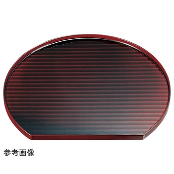 木 鉋目半月盆 溜漆塗 福井クラフト
