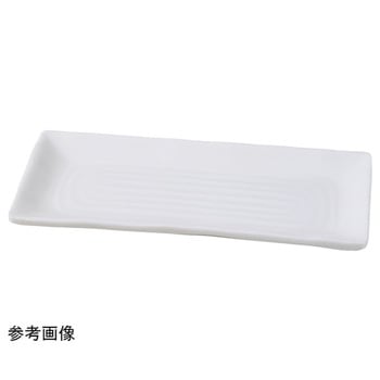 渦焼き物長皿 白グロス 福井クラフト