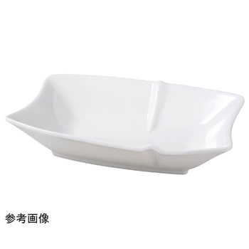 竹割り長鉢 白グロス 福井クラフト