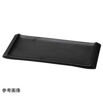 メラミン 両渕高筋目長角皿 黒マット 福井クラフト