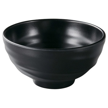 メラミン ロクロ目 ひねり麺鉢 黒マット 福井クラフト