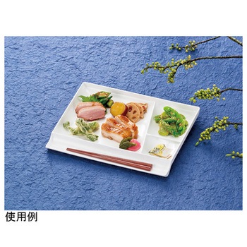 耐熱30.0cm 箸置付プレート 裏白 - 福井クラフト