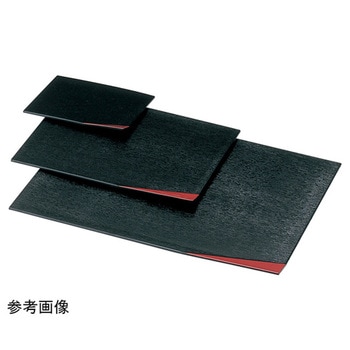 長角隅折盛皿 黒隅朱 福井クラフト