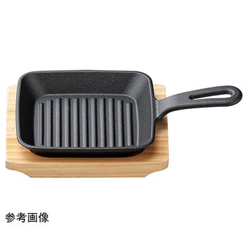 フライパン型角鉄皿 木台付 福井クラフト