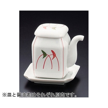 陶器カスター 赤絵露草 福井クラフト