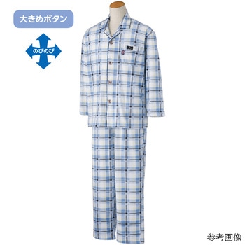 紳士大きめボタンのびのびストレッチパジャマ ケアファッション