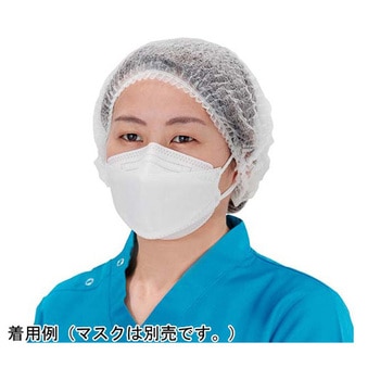 不織布ディスポキャップ 白 フリーサイズ 100枚入 アズワン
