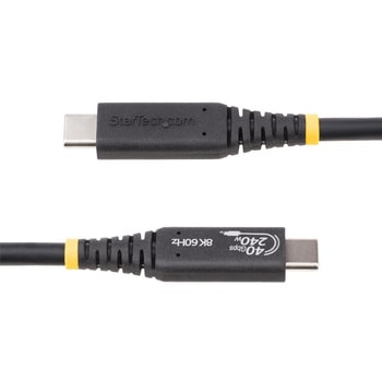 USB4ケーブル/40Gbps/Type-C/240W 5A Power Delivery/8K120Hz/DP Altモード/オス・オス/USB-IF/Thunderbolt互換/RoHS準拠/高速充電 データ転送 StarTech.com