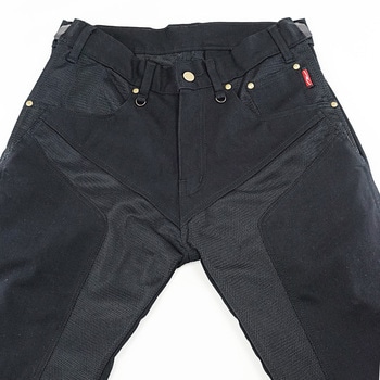 ハーフメッシュストレッチブラックデニムパンツLF ラフアンドロード