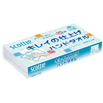 スコッティ キレイの仕上げ ハンドタオル100 日本製紙クレシア