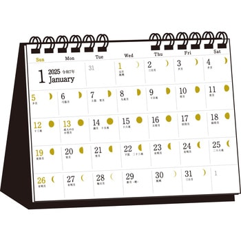 【T14】 月光 2025年 金の月相カレンダー[B6ヨコ変型] 永岡書店