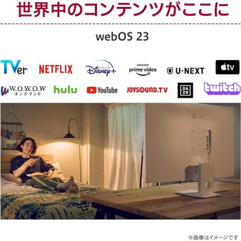 24.5インチ フルHDスマートモニター(1920x1080/IPS/HDMIx2/USBx2/スピーカー/チルト/ホワイト筐体/3年保証) LG