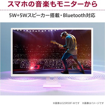 24.5インチ フルHDスマートモニター(1920x1080/IPS/HDMIx2/USBx2/スピーカー/チルト/ホワイト筐体/3年保証) LG
