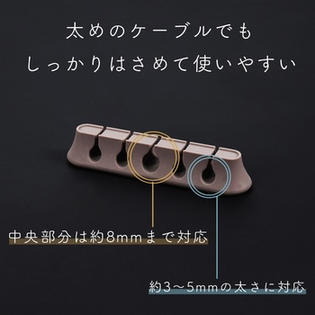 sofumo マグネットケーブルクリップ  シリコン ケーブル収納 スモーキーブラック(MOT-CBCLIP05-BK) MOTTERU