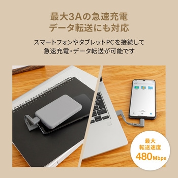 超ショートで断線に強い 急速充電3A/データ転送対応 USB Type-A to USB Type-C L字コネクター ケーブル OWLTECH(オウルテック)