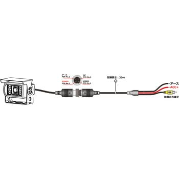 592930 バックカメラ用防水ジャックタイプ20M配線コード 1個 JET