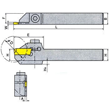 イスカル W DG突/ホルダ【DGTL 20B-3D40】(旋削・フライス加工工具