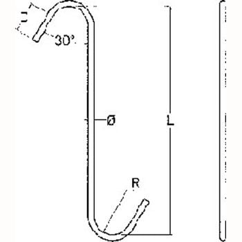 スタンダードフック 鉄(R曲げ) 岩田製作所 扉・外装部品その他 【通販モノタロウ】