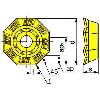 イスカル ヘリオクト IC910 (10個) 品番：OFMT 07T3-AETN IC910-