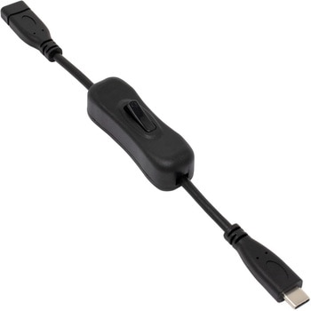 PD100W対応 USB3.2Gen1 Type-C 電源スイッチケーブル 20cm アイネックス