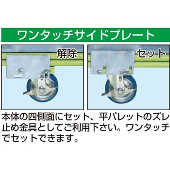 樹脂パレット台車(取手付タイプ/樹脂パレット付) サカエ