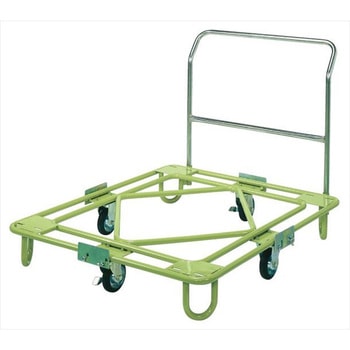 樹脂パレット台車(取手付タイプ/樹脂パレット付) サカエ