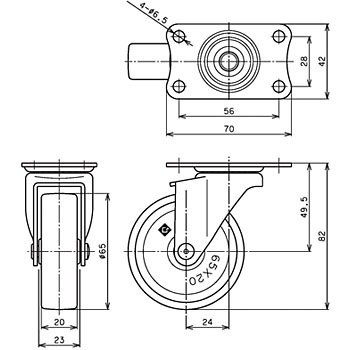EJ-65U �S�[���h�L���X�^�[EJ�v���[�g���ݎ�(�E���^����) �������p �y�׏d�p �P�� 05581293