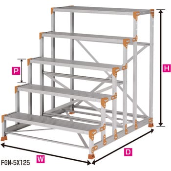 作業台 5段 FGN (踏面:標準タイプ) ピカコーポレイション 作業台(作業