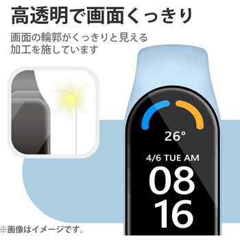 Xiaomi Smart Band 7 保護 フィルム 2枚セット 衝撃吸収 フルカバー 高透明 指紋防止 エアーレス エレコム