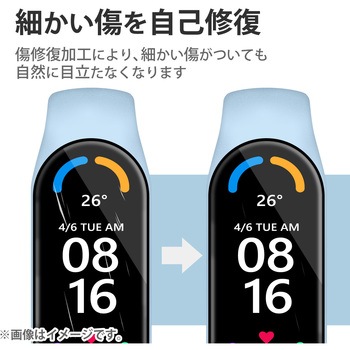 Xiaomi Smart Band 7 保護 フィルム 2枚セット 衝撃吸収 フルカバー 高透明 傷リペア 指紋防止 エアーレス エレコム