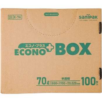 E-74 ゴミ袋 70L 半透明 (エコノプラスBOX) 日本サニパック 100枚入