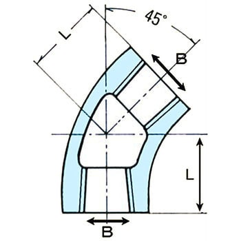 45°L 45°エルボ 可鍛鋳鉄製管継手 (白) 1個 吉年 【通販サイトMonotaRO】