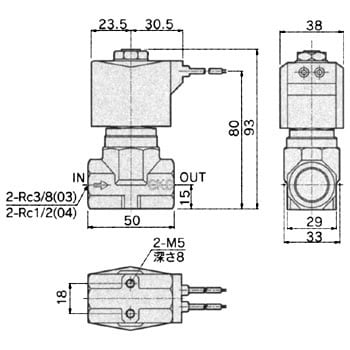 直動式2ポート電磁弁(マルチレックスバルブ) NC(通電時開)形 AB31/AB41シリーズ CKD 汎用流体用ソレノイドバルブ 【通販