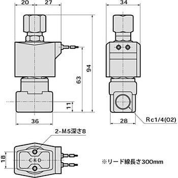 □CKD 電磁弁 直動式 防爆形3ポート弁 AGシリーズ(空気・水用) 有効断
